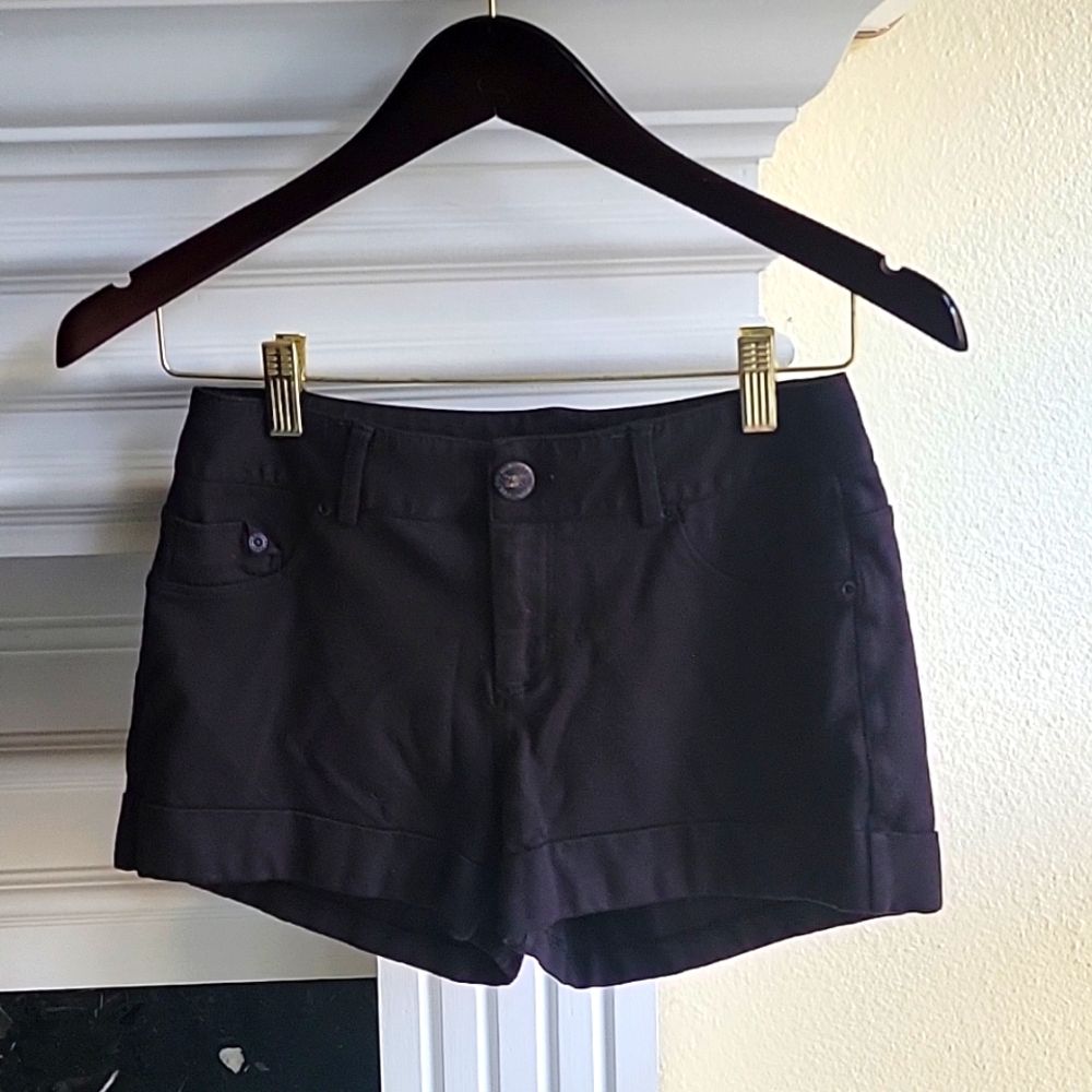 Maurice's black cuffed shorty shorts, 3" inseam